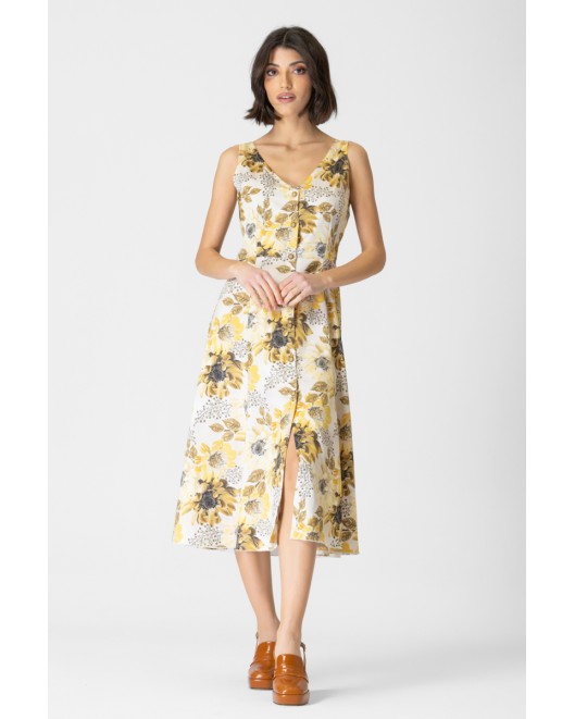 Αμάνικο φόρεμα σατέν εμπριμέ Magic ΚΛΟΣ