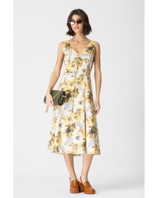 Αμάνικο φόρεμα σατέν εμπριμέ Magic ΚΛΟΣ