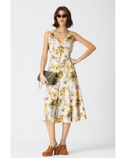 Αμάνικο φόρεμα σατέν εμπριμέ Magic ΚΛΟΣ