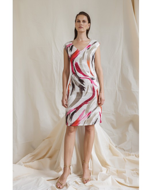 Φόρεμα εμπριμέ ντεβορέ διαφάνεια Dolore ΦΟΡΕΜΑΤΑ