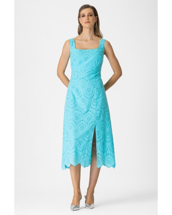 Φόρεμα αμάνικο broderie Mil