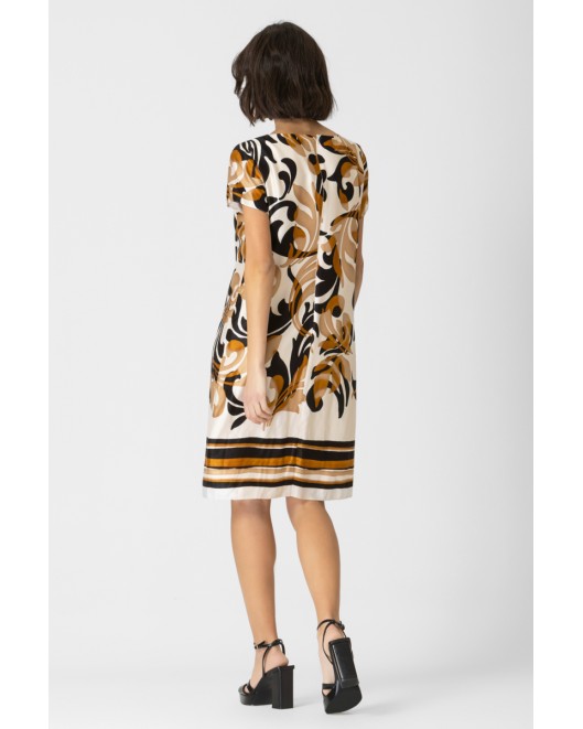 Φόρεμα εμπριμέ σατέν βισκόζ Foxy ΦΟΡΕΜΑΤΑ