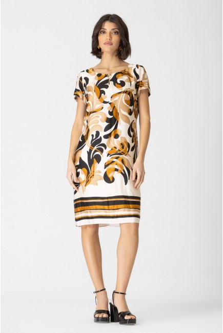 Printed satin viscose dress Foxy