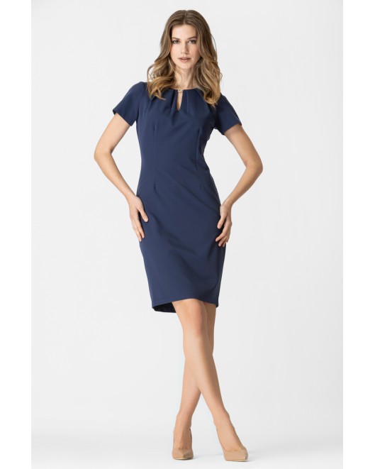 Φόρεμα κρεπ πίετες ζώνη ΙΣΙΑ ΓΡΑΜΜΗ