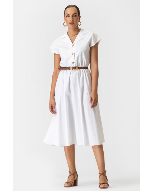 Φόρεμα ποπλίνα λάστιχο με ζώνη ΚΛΟΣ
