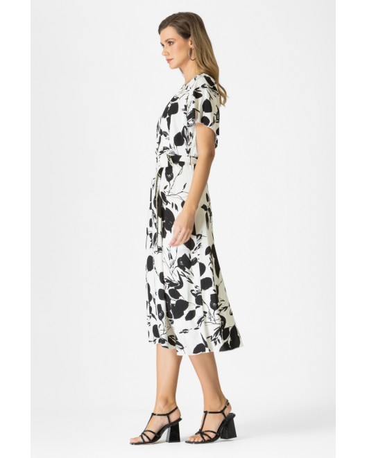 Φόρεμα ασπρόμαυρο νυχτερίδα μανίκια ΚΛΟΣ
