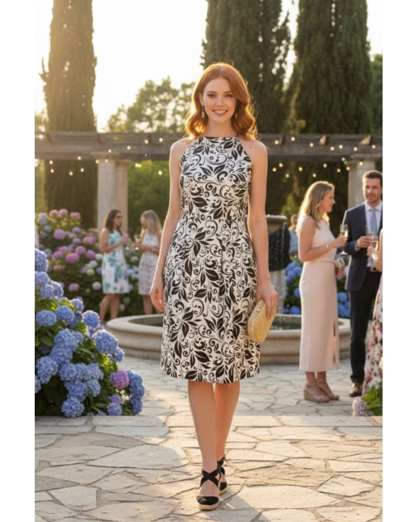 White & Black dress Zonia