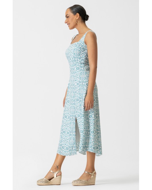 Printed viscose dress Mint DRESSES