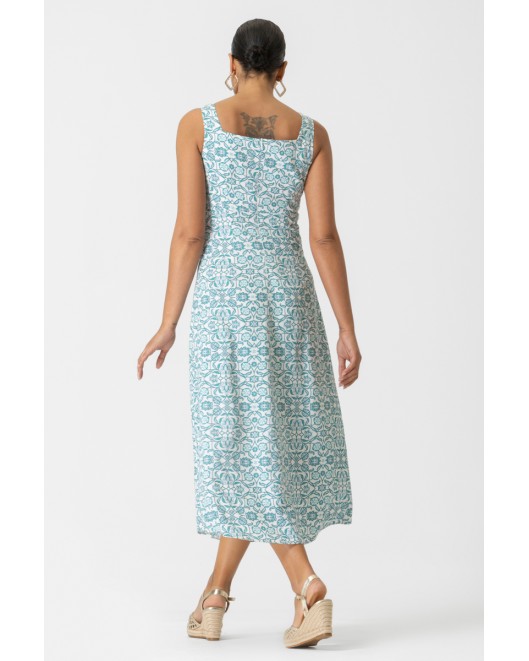 Printed viscose dress Mint DRESSES