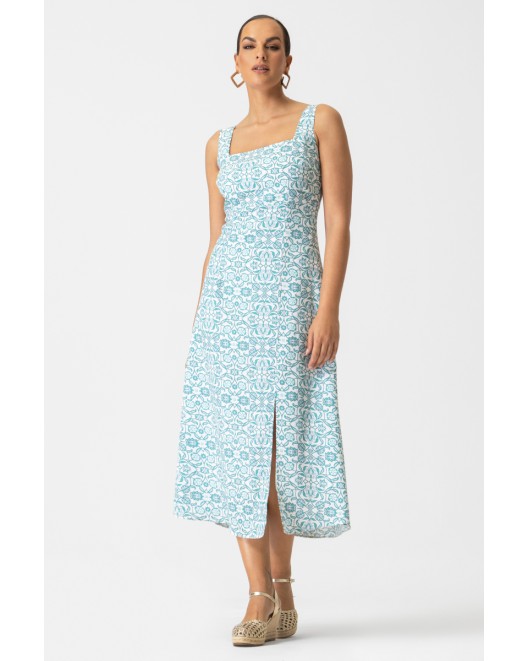 Printed viscose dress Mint DRESSES