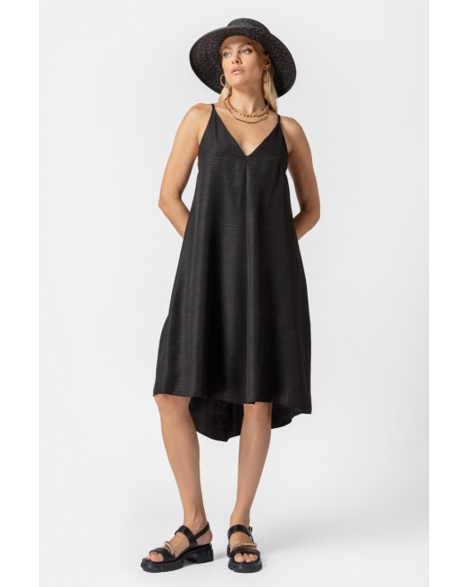 Φόρεμα αμάνικο λινής όψης Frida ΑΝΕΤΗ ΓΡΑΜΜΗ
