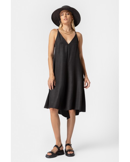 Φόρεμα αμάνικο λινής όψης Frida ΑΝΕΤΗ ΓΡΑΜΜΗ