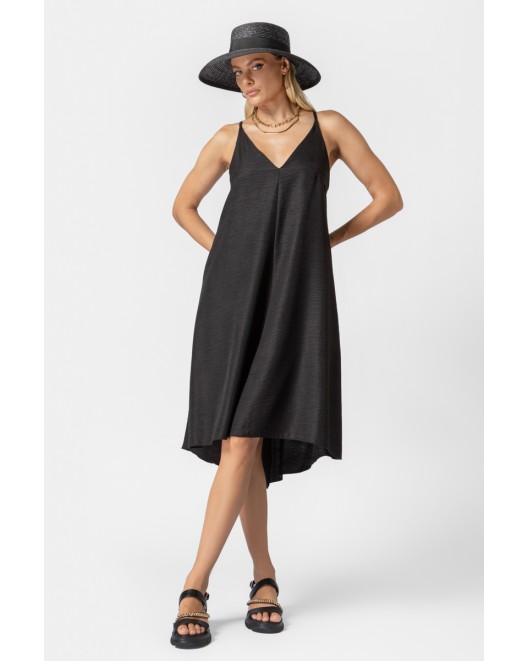 Φόρεμα αμάνικο λινής όψης Frida ΑΝΕΤΗ ΓΡΑΜΜΗ