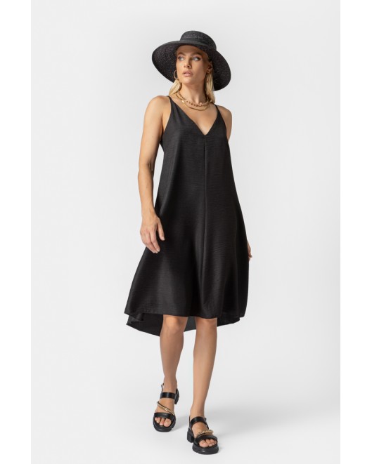 Φόρεμα αμάνικο λινής όψης Frida ΑΝΕΤΗ ΓΡΑΜΜΗ