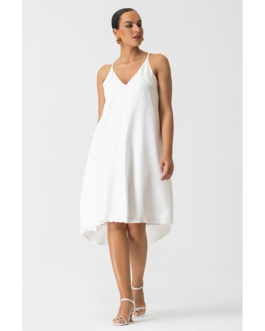 Φόρεμα αμάνικο λινής όψης Frida ΑΝΕΤΗ ΓΡΑΜΜΗ