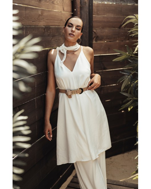 Φόρεμα αμάνικο λινής όψης Frida ΑΝΕΤΗ ΓΡΑΜΜΗ