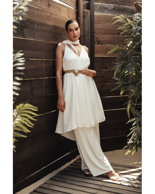 Φόρεμα αμάνικο λινής όψης Frida ΑΝΕΤΗ ΓΡΑΜΜΗ