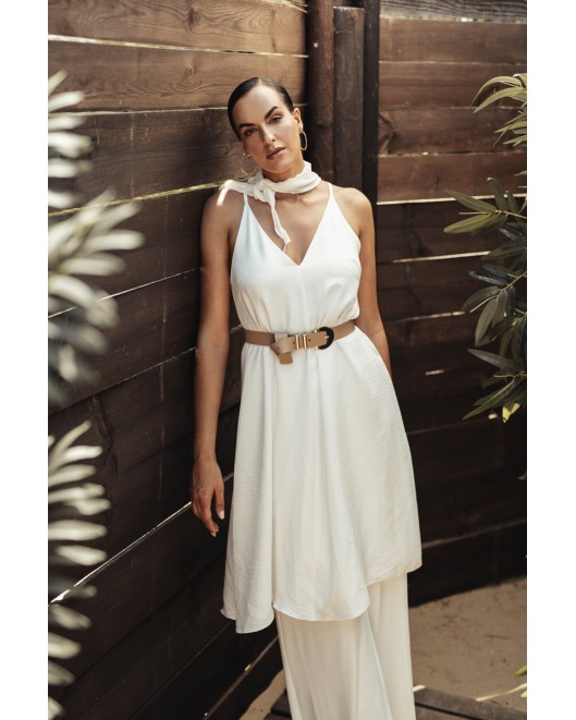 Φόρεμα αμάνικο λινής όψης Frida ΑΝΕΤΗ ΓΡΑΜΜΗ