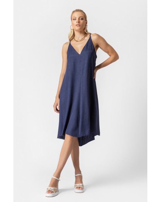 Φόρεμα αμάνικο λινής όψης Frida ΑΝΕΤΗ ΓΡΑΜΜΗ