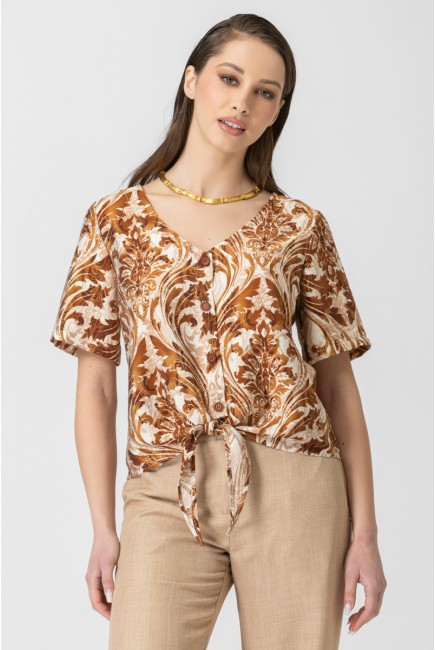 Printed viscose shirt Sahara