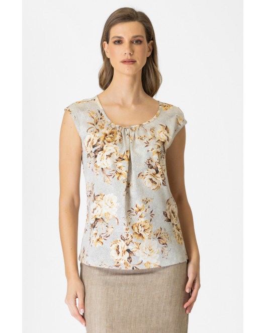 Μπλούζα floral σατέν Magic