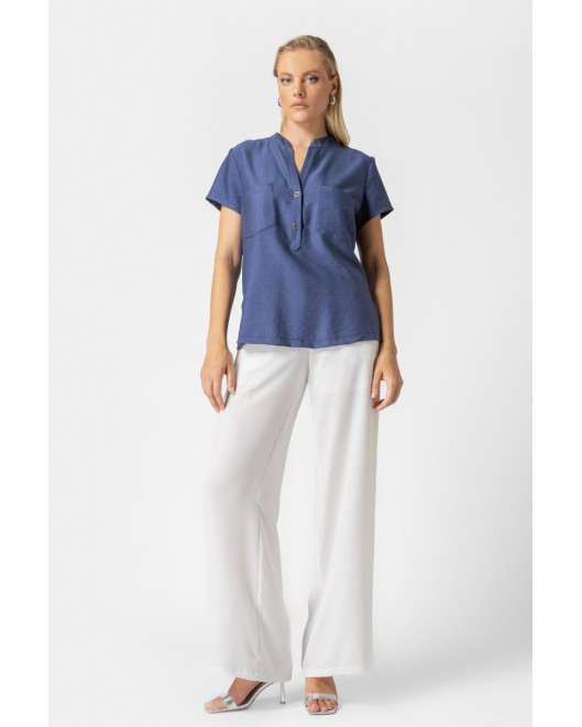 Wide blouse with pockets Effortless COMFORTABLE FIT