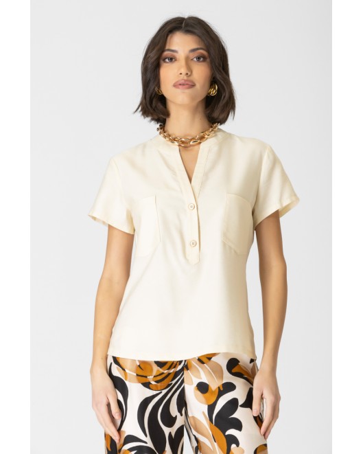 Μπλούζα άνετη γραμμή τσέπες Effortless