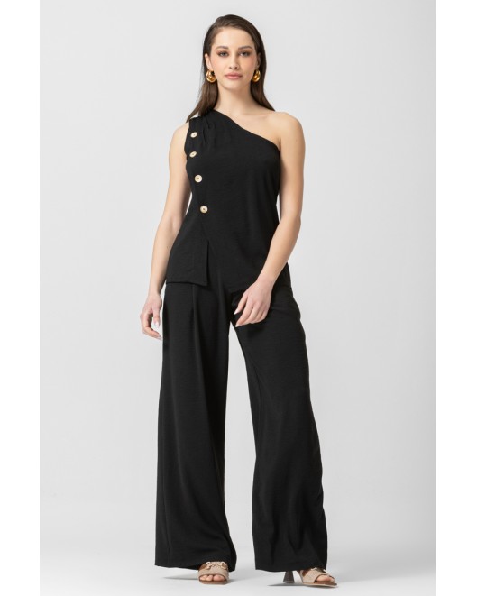 Μπλούζα αμάνικη κουμπιά ένας ώμος ΙΣΙΑ ΓΡΑΜΜΗ