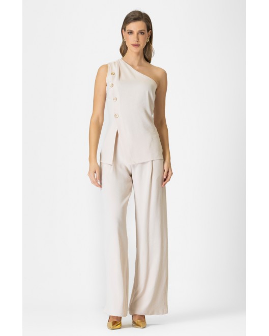 Μπλούζα αμάνικη κουμπιά ένας ώμος ΙΣΙΑ ΓΡΑΜΜΗ