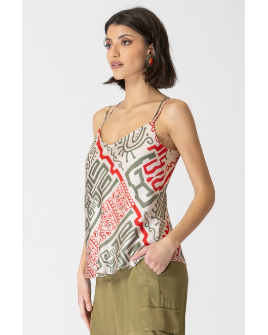 Printed satin top Mistic