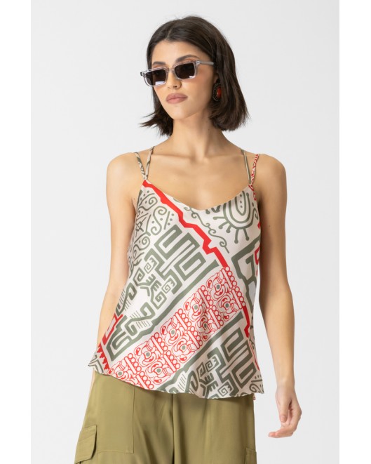 Printed satin top Mistic