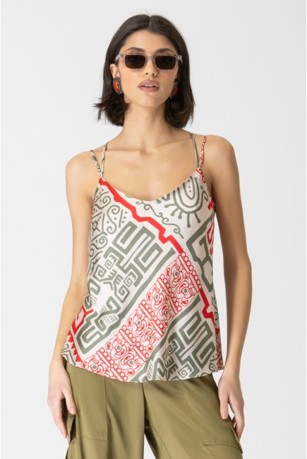 Printed satin top Mistic