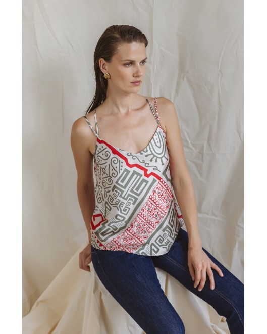 Printed satin top Mistic