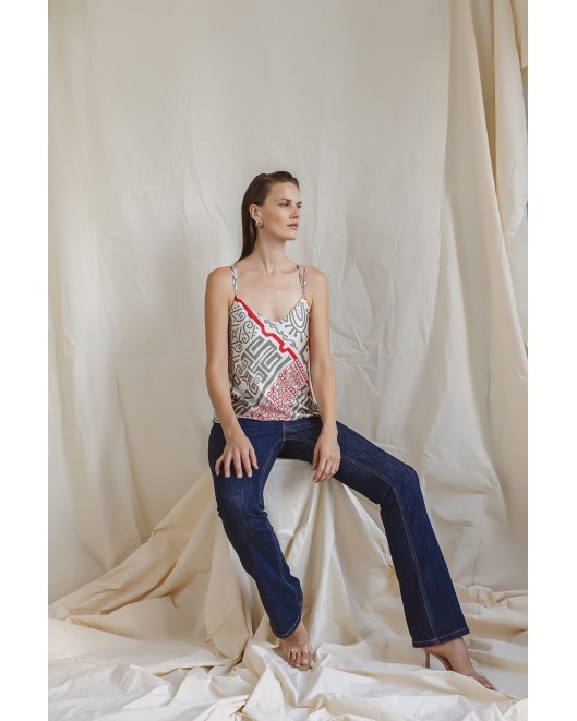 Printed satin top Mistic