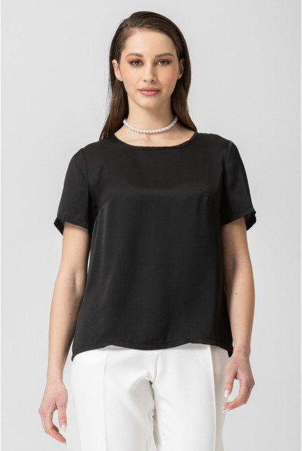 Satin blouse with short sleeves Jasmine