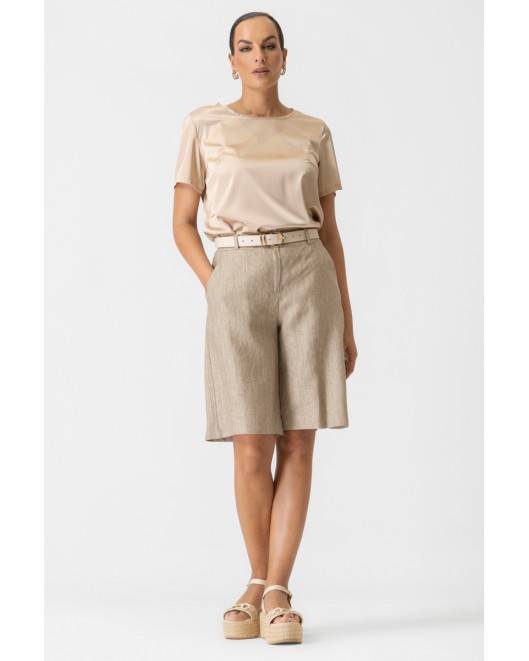 Satin blouse with short sleeves Jasmine STRAIGHT LINE