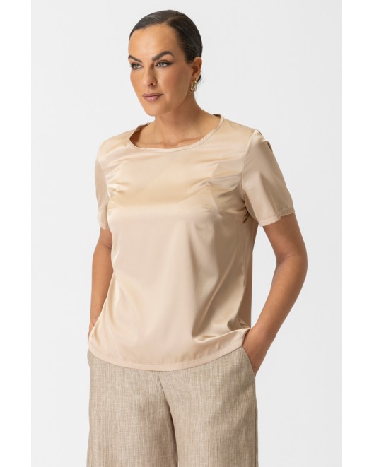 Satin blouse with short sleeves Jasmine STRAIGHT LINE