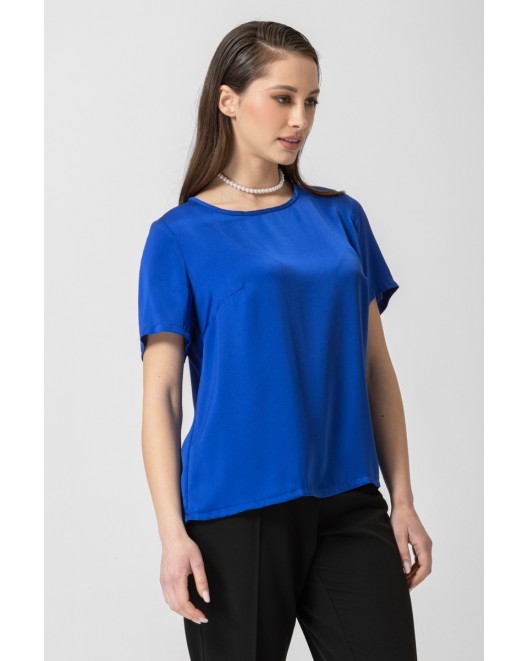 Satin blouse with short sleeves Jasmine STRAIGHT LINE