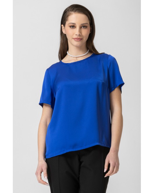 Satin blouse with short sleeves Jasmine STRAIGHT LINE