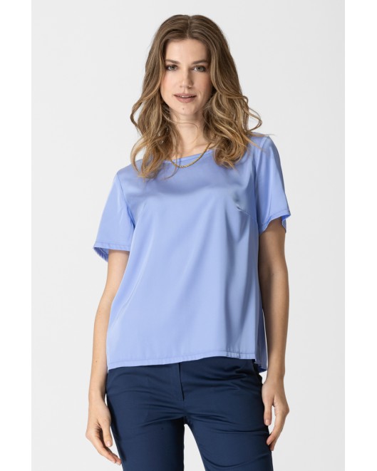 Satin blouse with short sleeves Jasmine STRAIGHT LINE