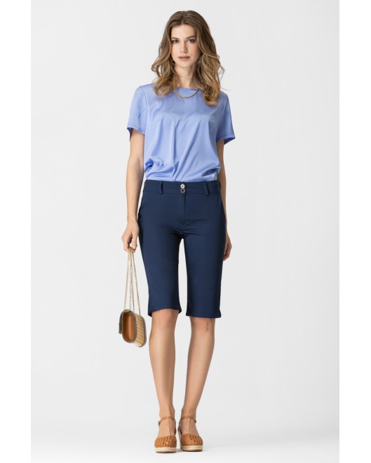 Satin blouse with short sleeves Jasmine STRAIGHT LINE