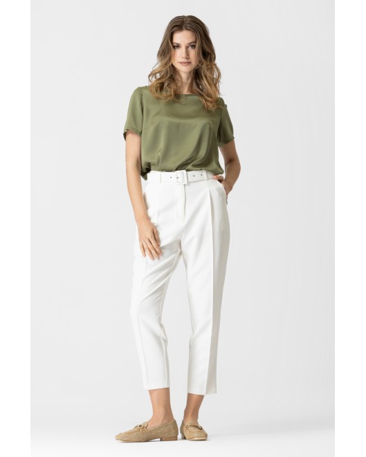 Satin blouse with short sleeves Jasmine STRAIGHT LINE