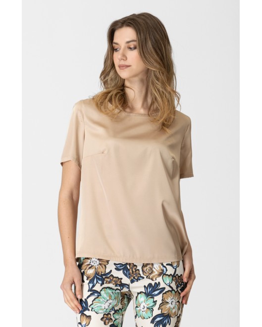 Satin blouse with short sleeves Jasmine STRAIGHT LINE