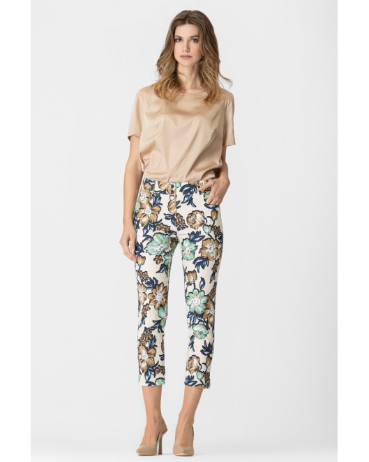 Satin blouse with short sleeves Jasmine STRAIGHT LINE