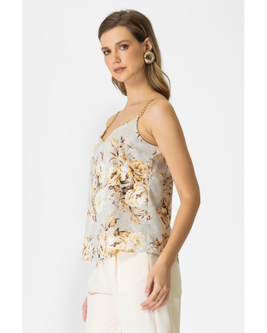 Printed top satin Magi