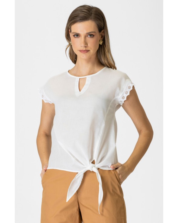 Viscose blouse with lace Yuli