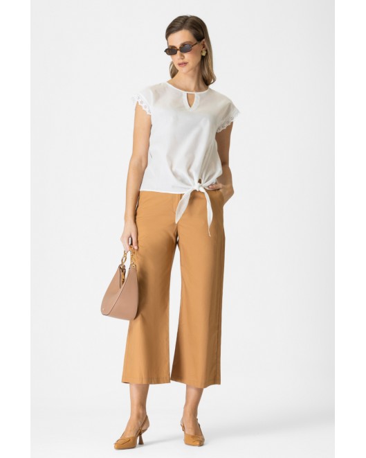 Viscose blouse with lace Yuli STRAIGHT LINE