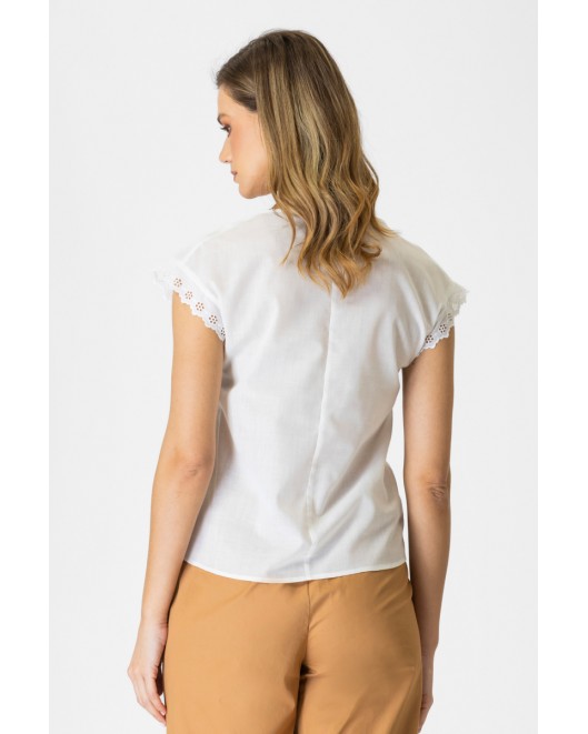 Viscose blouse with lace Yuli STRAIGHT LINE