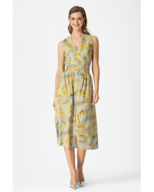 Printed viscose blouse wrapped V-LINE