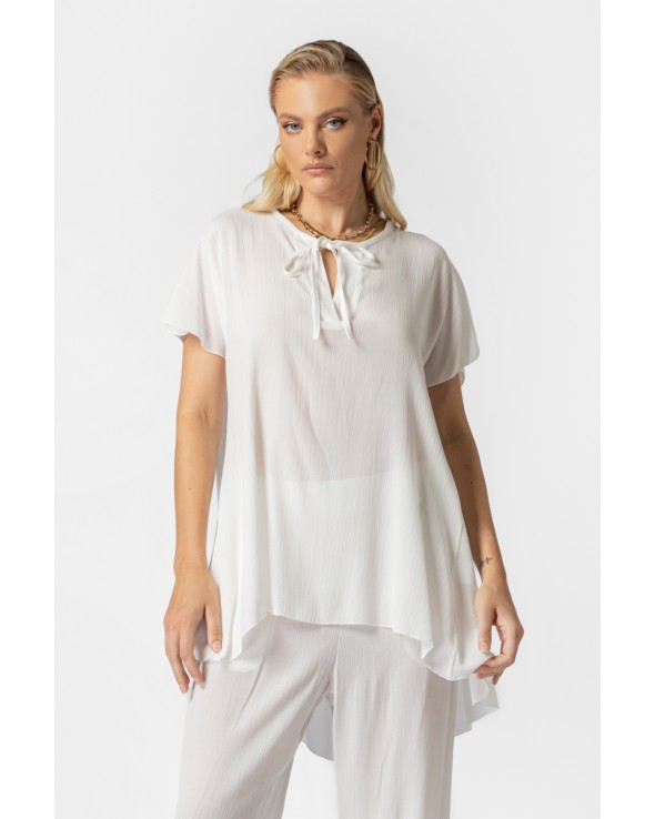 Wide shirt viscose naturale